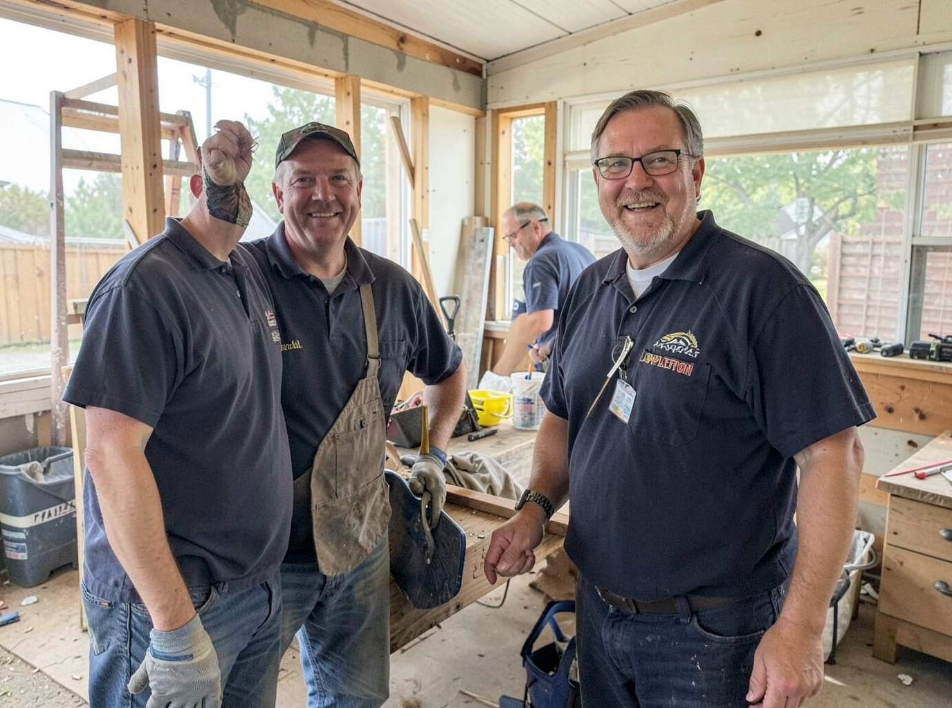 The Appleton Roof & Leak Pros team at work in Appleton